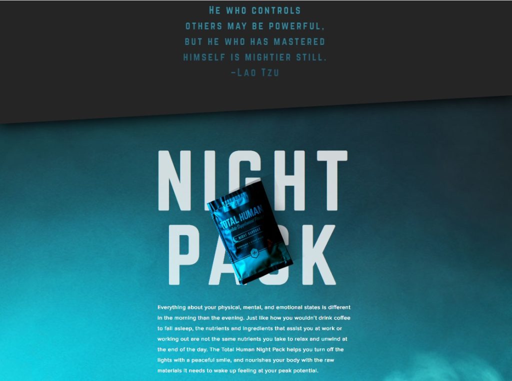 Onnit Total Human Breakdown 11 ONNIT TOTAL HUMAN NIGHT PACK UK